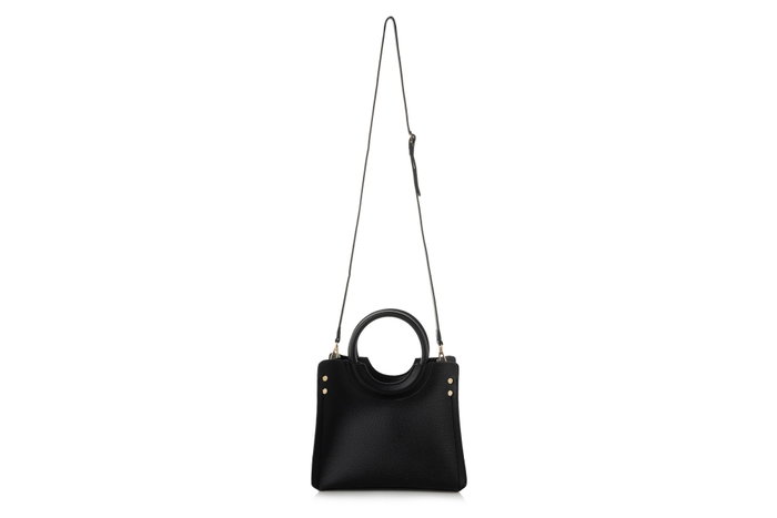 Lucky Bees 1229 Bolso Cruzado Mujer, Bolso de Cuero de Polivinilo, Elegante y Versátil, Color Negro, 28x13x22 cm